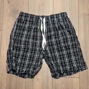 Croft & Barrow Black and White Plaid Men's Shorts - Sz M